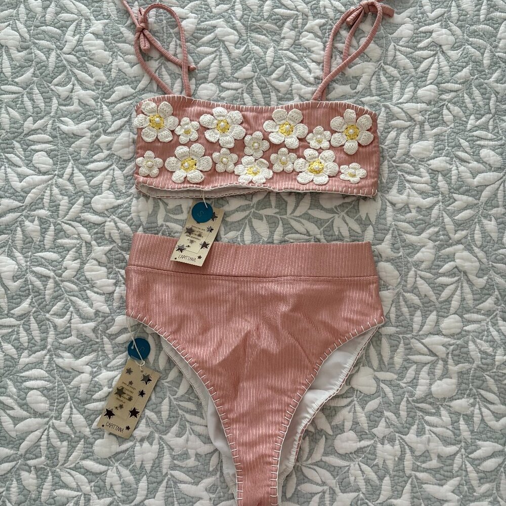 NWT Capittana Mafer Embroidered bikini set size small